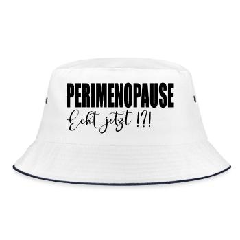Wechseljahre PERIMENOPAUSE - Bucket Hat - Weiß/Navy - Vorne