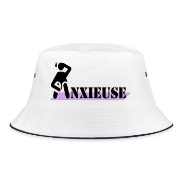 anxious - Bucket Hat - white/navy - Front