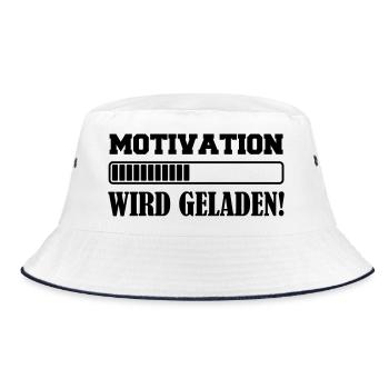 Motivation wird geladen - Bucket Hat - Weiß/Navy - Vorne