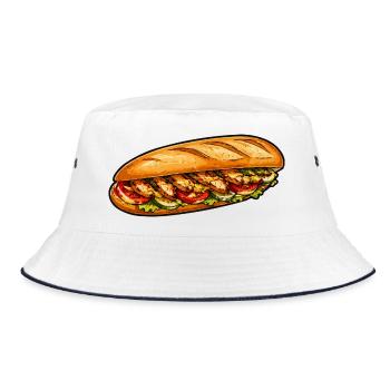 Freshly filled baguette sandwich - Bucket Hat - white/navy - Front