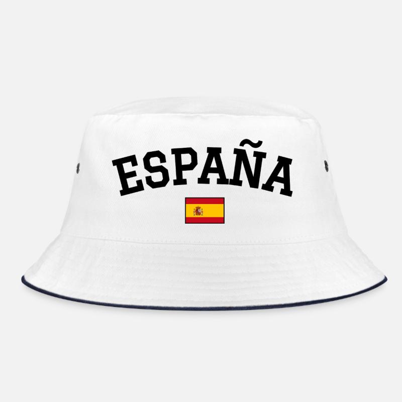 Spain Flag Design Black Bucket Hat