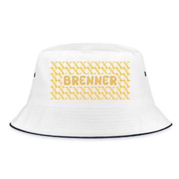 Burner Yellow Net Pattern - Bucket Hat - white/navy - Front