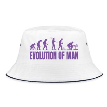 Programmer Computer Freak Evolution Retro - Bucket Hat - white/navy - Front