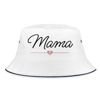 Mom Heart Gift Mother's Day Family - Bucket Hat - white/navy - Front