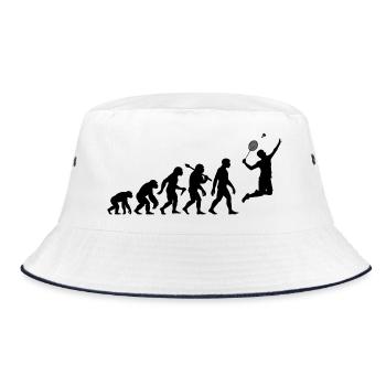 Badminton Evolution Badmintonspieler Smash - Bucket Hat - Weiß/Navy - Vorne
