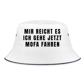 Mofa Spruch - Bucket Hat - Weiß/Navy - Vorne