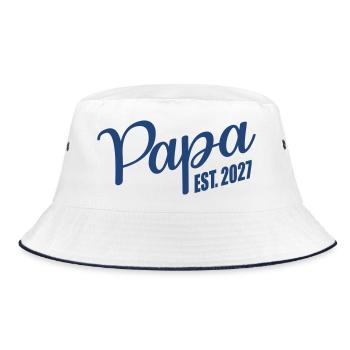 Baby verkünden, Papa 2027 - Bucket Hat - Weiß/Navy - Vorne