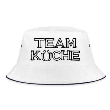Team Küche Schriftzug handgezeichnet - Bucket Hat - Weiß/Navy - Vorne