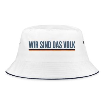 Wir sind das Volk - Bucket Hat - Weiß/Navy - Vorne
