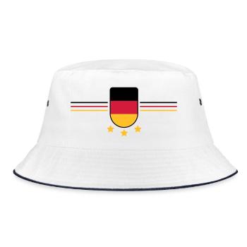 deutschland 3 sterne - Bucket Hat - Weiß/Navy - Vorne