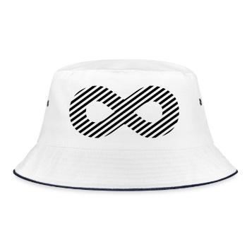 Infinity sign - pattern stripes - Bucket Hat - white/navy - Front