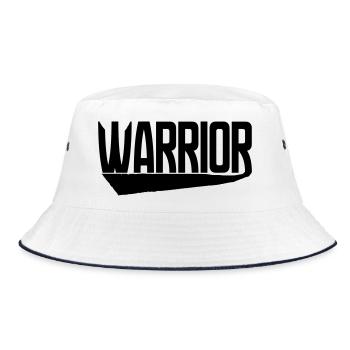warrior kampf kämpfer wikinger nordisch aufkleber - Bucket Hat - Weiß/Navy - Vorne