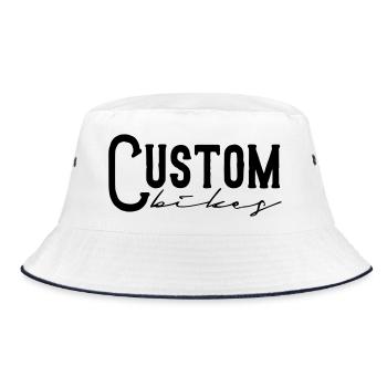 custom bikes bobber tuner chopper moto sticker - Bob - blanc/marine - Devant