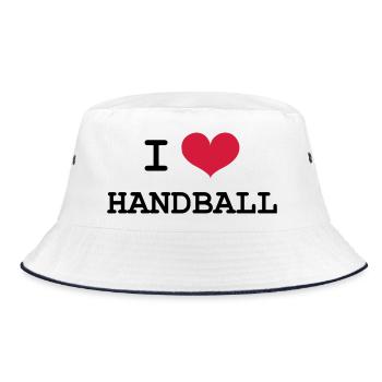 I Love Handball - Bucket Hat - Weiß/Navy - Vorne