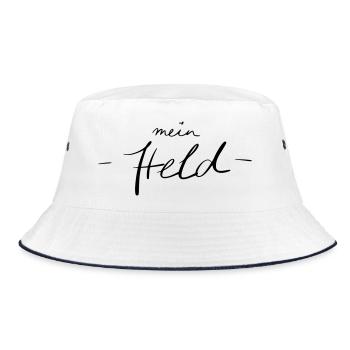 mein Held - Bucket Hat - Weiß/Navy - Vorne