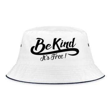 Be Kind It Is Free - Handwritten Positive Message - Bucket Hat - white/navy - Front