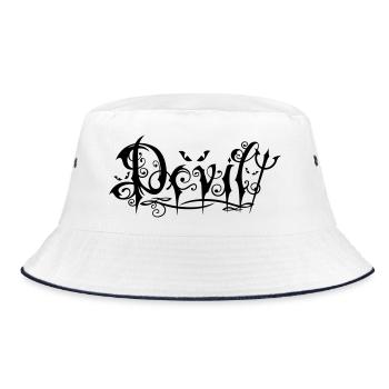 Lettrage du diable dans le style gothique ornemental - Bob - blanc/marine - Devant