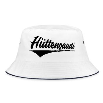huettengaudi apres ski snowboard urlaub tirol - Bucket Hat - Weiß/Navy - Vorne