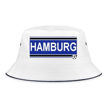 Hamburg , Tradition , Hamburg Fussball Fan (25) - Bucket Hat - Weiß/Navy - Vorne