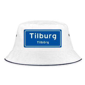 Tilburg place name sign - Bucket Hat - white/navy - Front