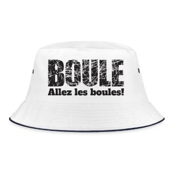 Boule Allez les boules! Boulekugeln für Bouler - Bucket Hat - Weiß/Navy - Vorne