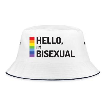 Hallo, ich bin bisexuell - Bucket Hat - Weiß/Navy - Vorne