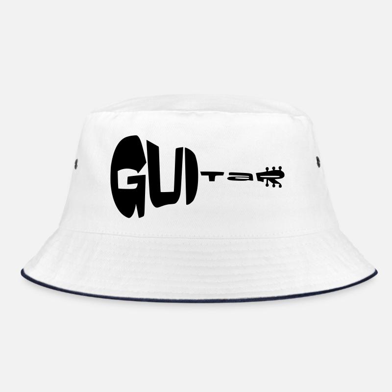 Gitarre in Form einer Gitarre * - Bucket Hat - Weiß/Navy