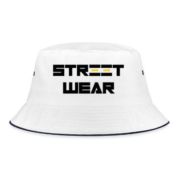Street Wear - Bucket Hat - Weiß/Navy - Vorne