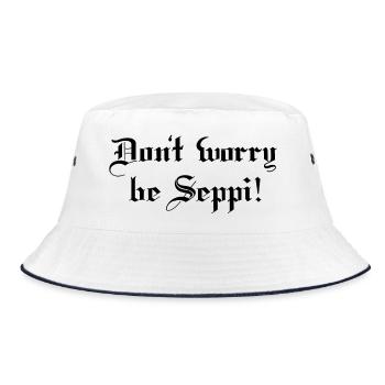 Glücklicher Seppi - Bucket Hat - Weiß/Navy - Vorne
