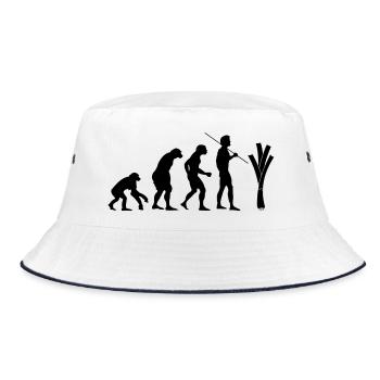 Evolution of the leek - Bucket Hat - white/navy - Front