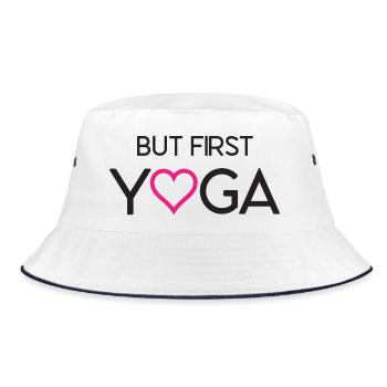 Ok, But First Yoga - Bucket Hat - white/navy - Front
