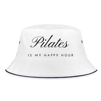 Pilates Is my happy hour - Bucket Hat - white/navy - Front