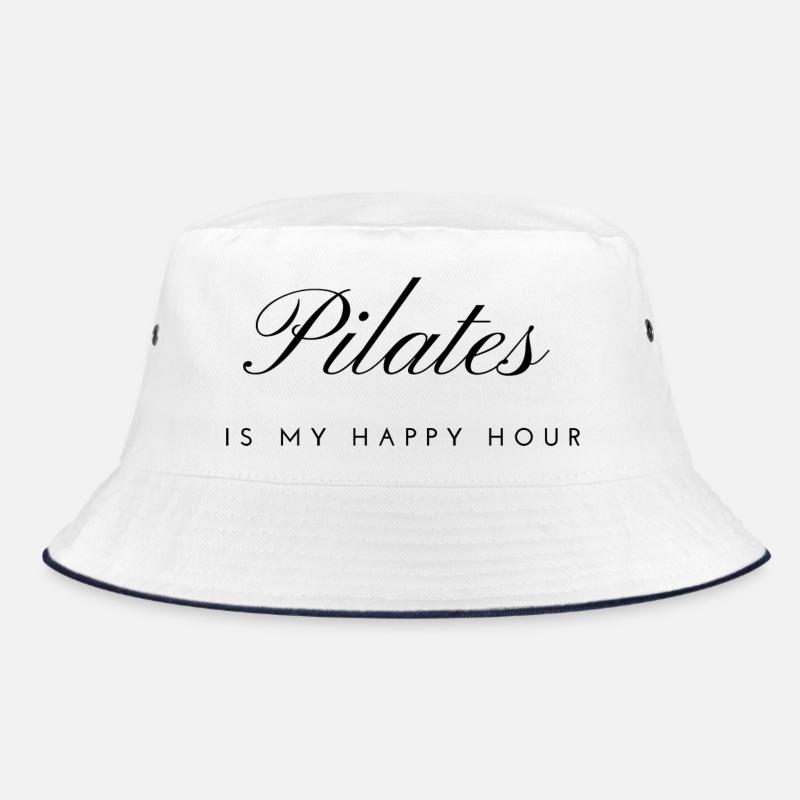 Pilates Is my happy hour - Bucket Hat - white/navy