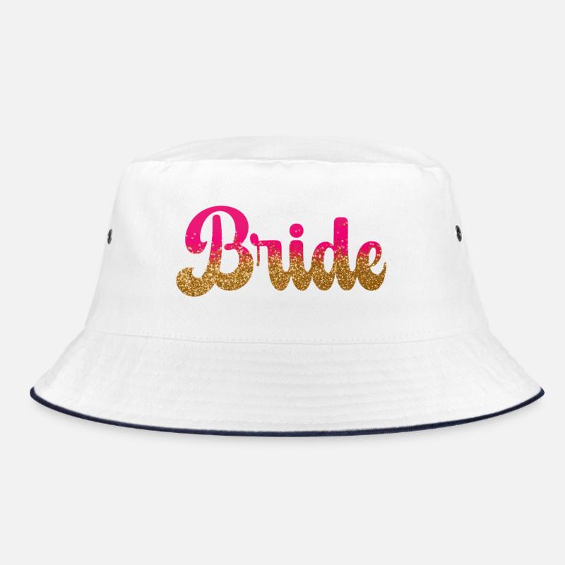 Team Bride! Pink, Gold Glitter Bucket Hat