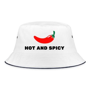 Hot and spicy - Bucket Hat - white/navy - Front