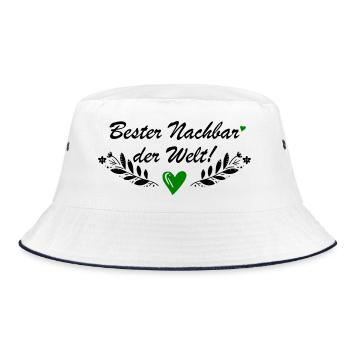 Bester Nachbar der Welt - Bucket Hat - Weiß/Navy - Vorne