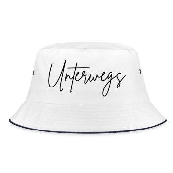 Unterwegs - Bucket Hat - Weiß/Navy - Vorne