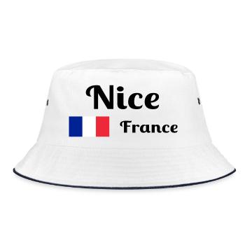 Nice France- Stylish prints - Bucket Hat - white/navy - Front