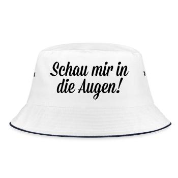 Schau mir in die Augen - Bucket Hat - Weiß/Navy - Vorne