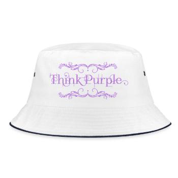 Think Purple - Bucket Hat - white/navy - Front