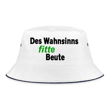 Wahnsinns fitte Beute - Bucket Hat - Weiß/Navy - Vorne