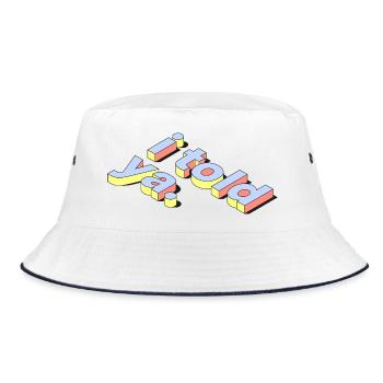 I Told Ya | Retro Pastel 3D Text - Bucket Hat - Weiß/Navy - Vorne