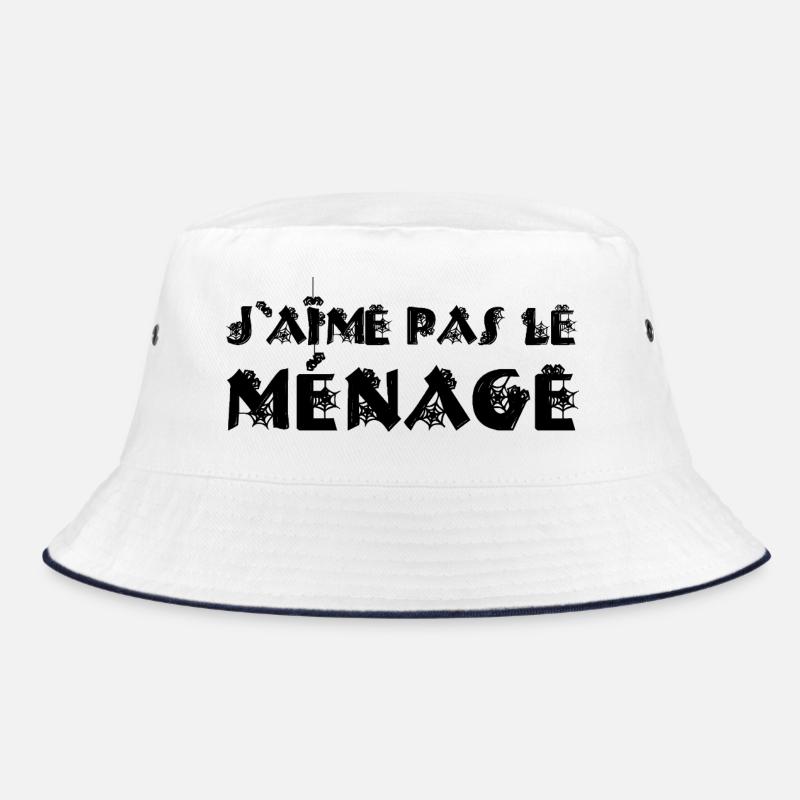 J'AIME PAS LE MÉNAGE !  - Bob - blanc/marine