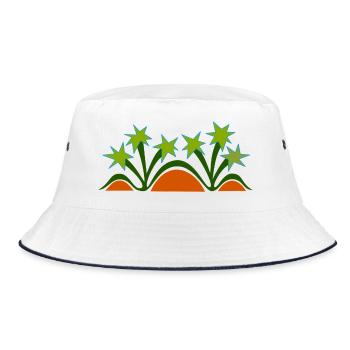 Palm trees & dunes by Cean - Bucket Hat - white/navy - Front