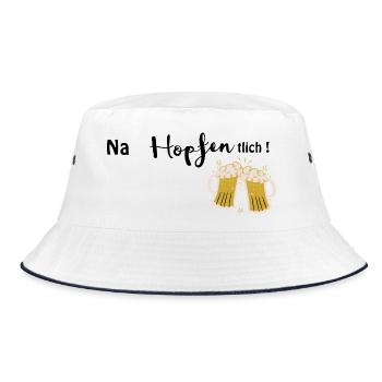 Well, hops! Funny beer motif - Bucket Hat - white/navy - Front