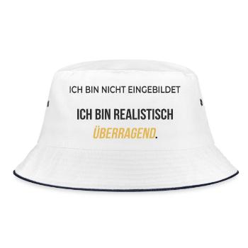 I am realistically outstanding – elegantly honest - Bucket Hat - white/navy - Front