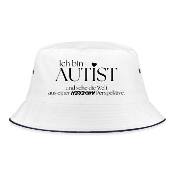 Ich bin Autist - Bucket Hat - Weiß/Navy - Vorne