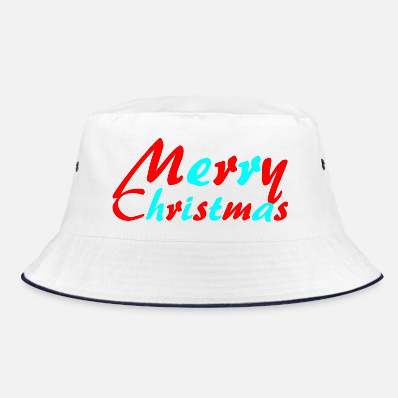 Merry Christmas Neon Script Bucket Hat