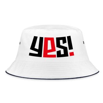 Yes! - Bucket Hat - white/navy - Front