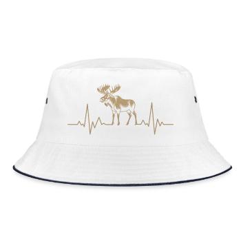 Mosses Heartbeat Silhouette - Bucket Hat - white/navy - Front